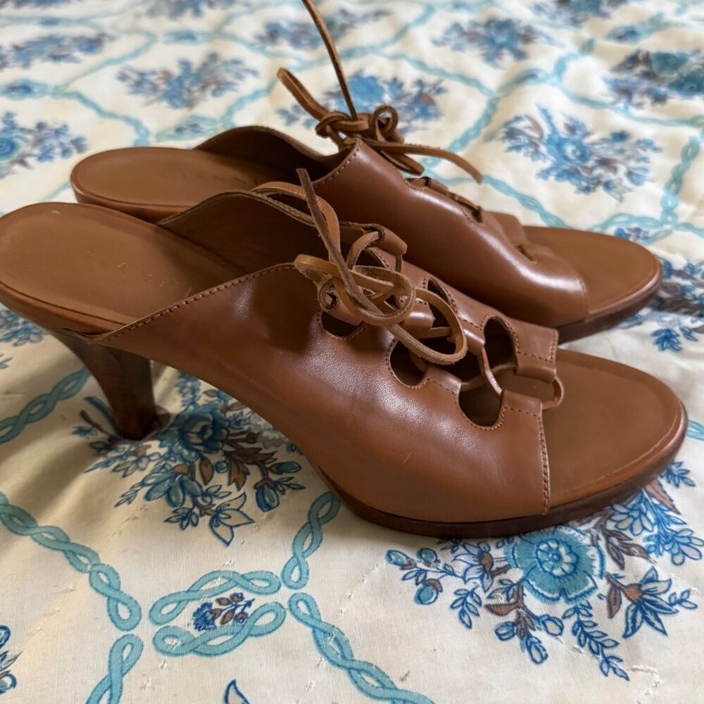 Gianni Bini Brown Lace Up Heel - Picture 11 of 13